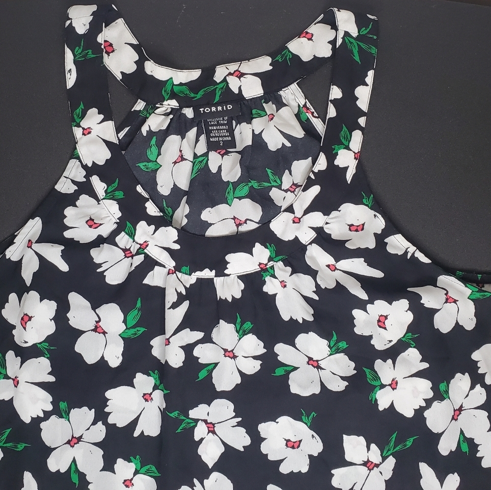 Beautiful Flowered High Neck Torrid Tank